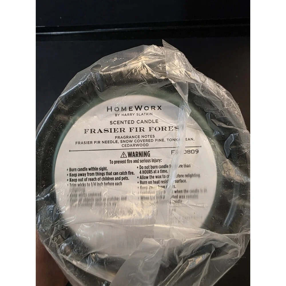 HomeWorx by Harry Slatkin Frasier Fir Forest 3 Wick Candle Green Cut Glass 14oz